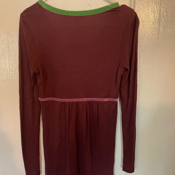 Boden Women’s Size 10 Long Sleeves Tee Maroon Green 444 - Picture 6 of 6